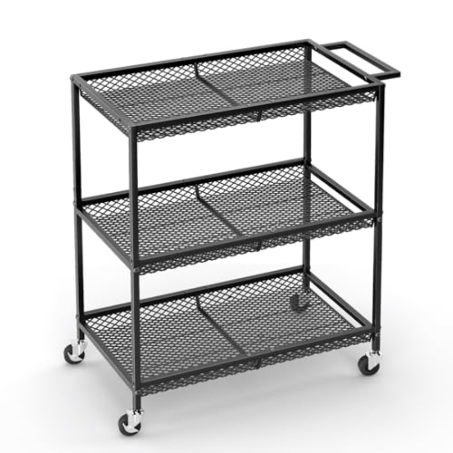 Commercial Kitchen On Wheels - 3 Tier Rolling Utility Kitchen Cart