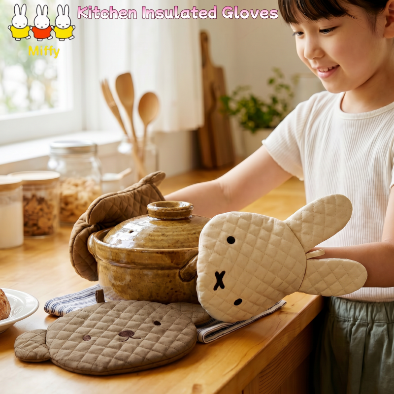 Commercial Kitchen Gloves - Kawaii Miffy Insulated Kitchen Gloves Cartoon