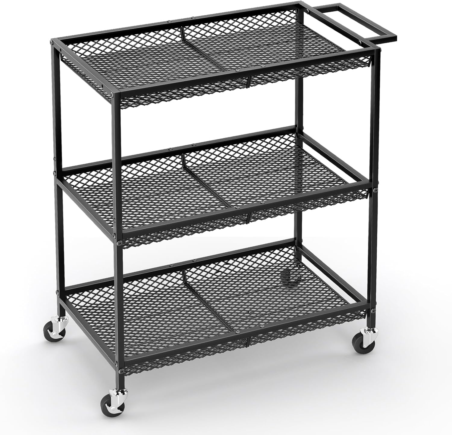Commercial Kitchen On Wheels - 3 Tier Rolling Utility Kitchen Cart,