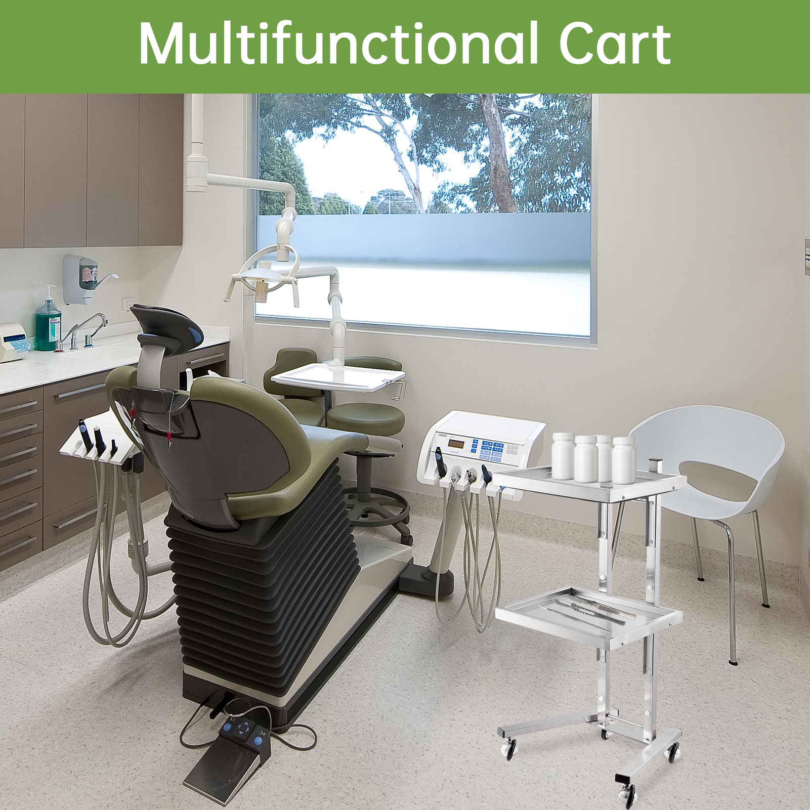 Commercial Kitchen On Wheels - 2 Tier Salon Rolling Cart |