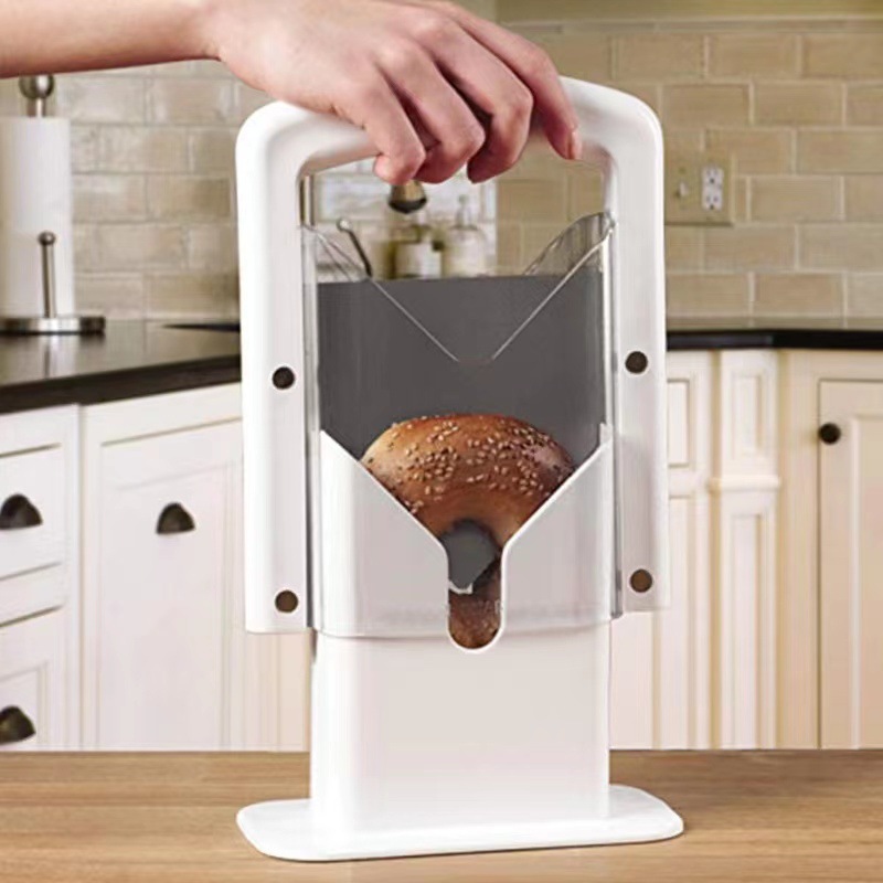 Commercial Bread Slicer - Bagel Cutter Slicer with Safety Handle