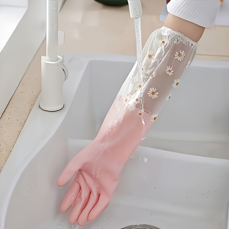 2pcs Floral Print PVC Cleaning - Commercial Kitchen Gloves recensie en prijs