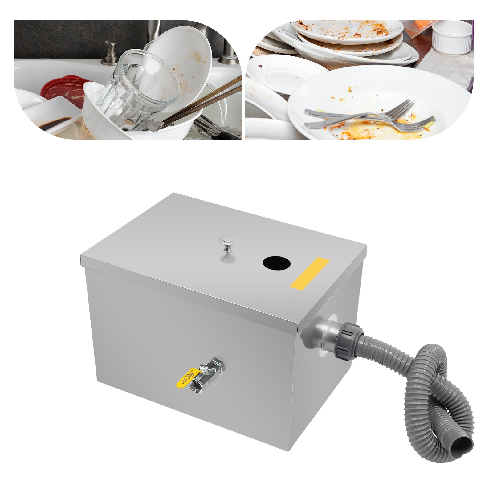 w/Drainage Pipe+Lid for Kitche - Commercial Kitchen Grease Trap recensie en prijs