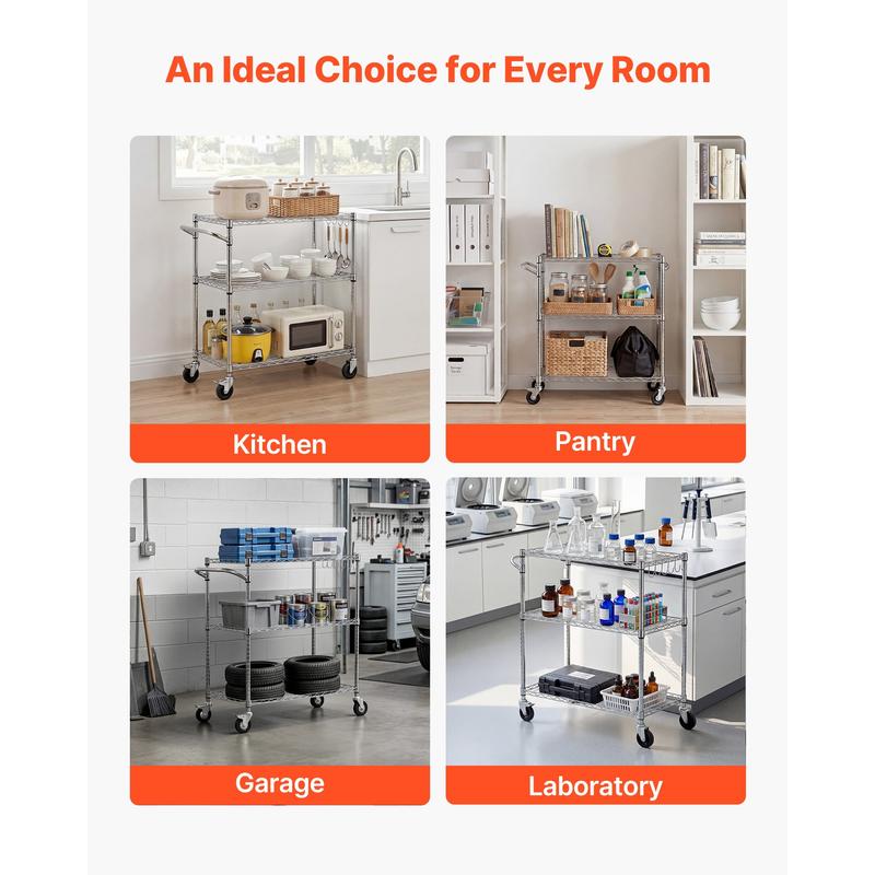 Kitchen Utility Cart, 3 Tier H - Commercial Kitchen On Wheels recensie en prijs