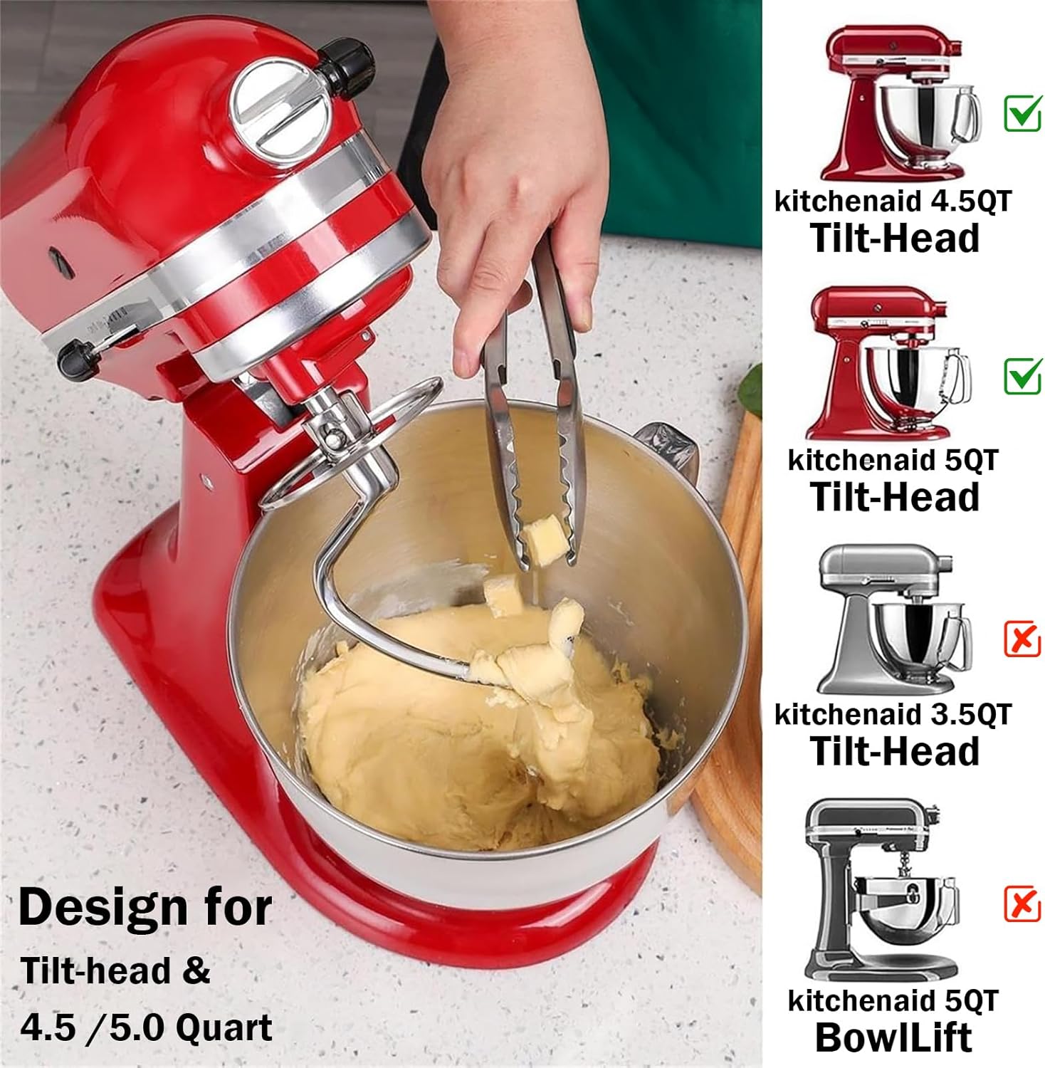 Stainless Steel Dough Hook Wit - Commercial Kitchenaid recensie en prijs