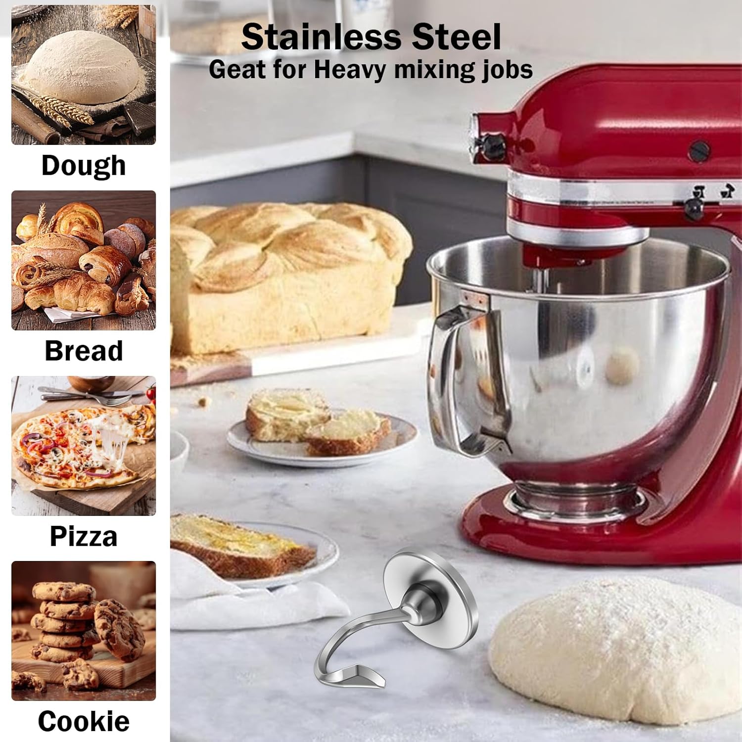 Stainless Steel Dough Hook Wit - Commercial Kitchenaid recensie en prijs