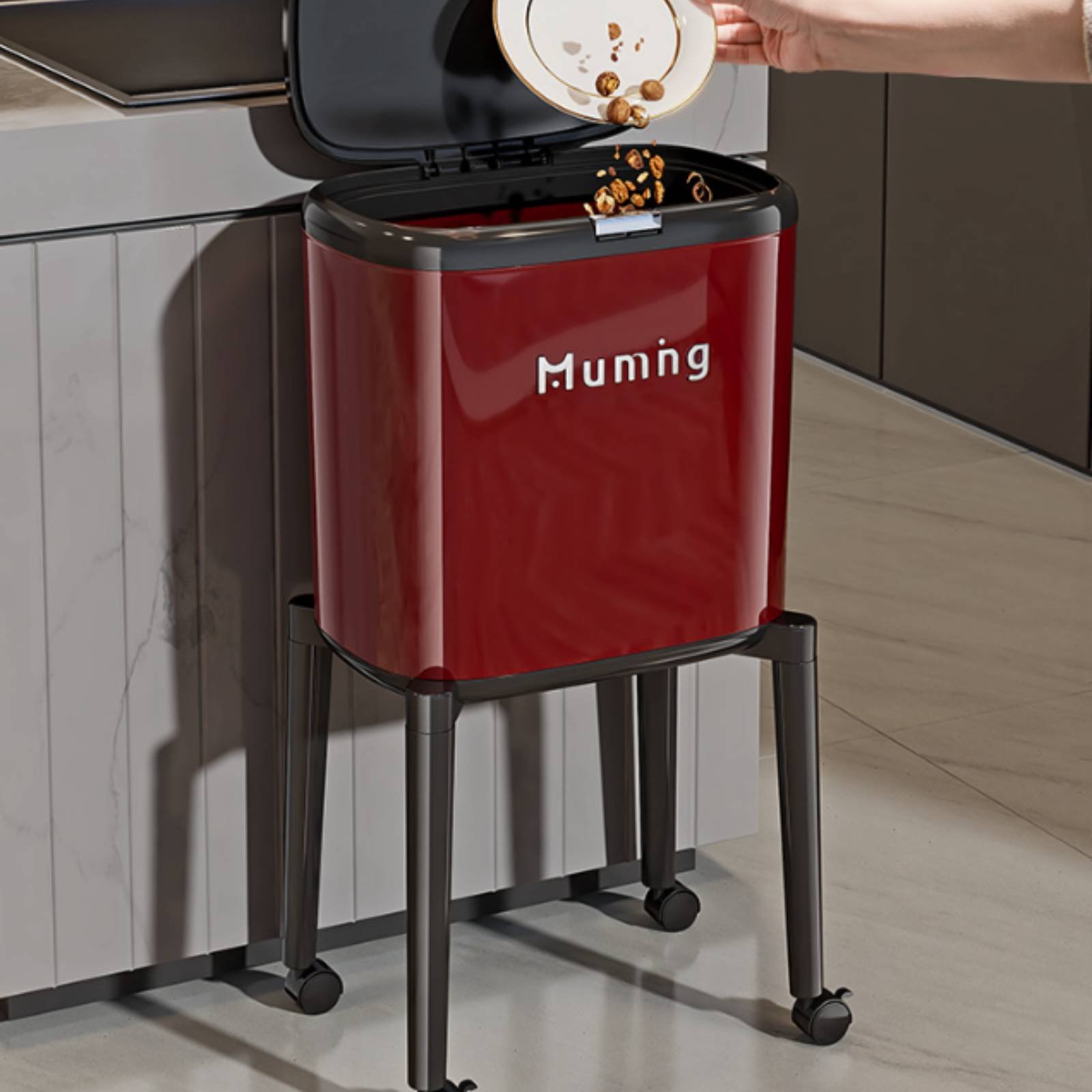 Lid Trash Can with Wheels Hand - Commercial Kitchen On Wheels recensie en prijs