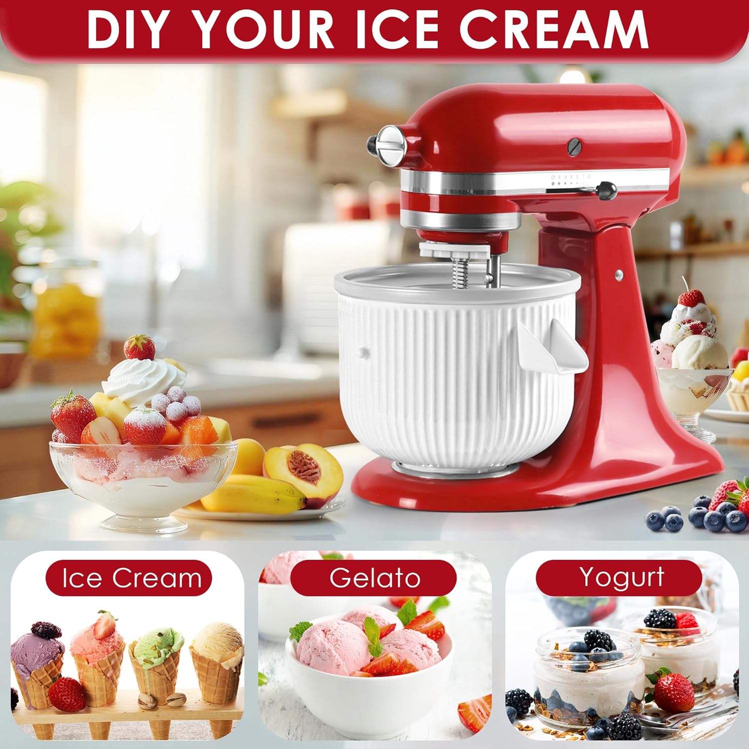 Ice Cream Maker Attachment for - Commercial Kitchenaid recensie en prijs